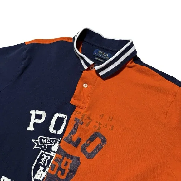 Polo Ralph Lauren Men's Two Tone Color Block Polo Shirt Size Large 21 x 27 *FLAW - Picture 4 of 5